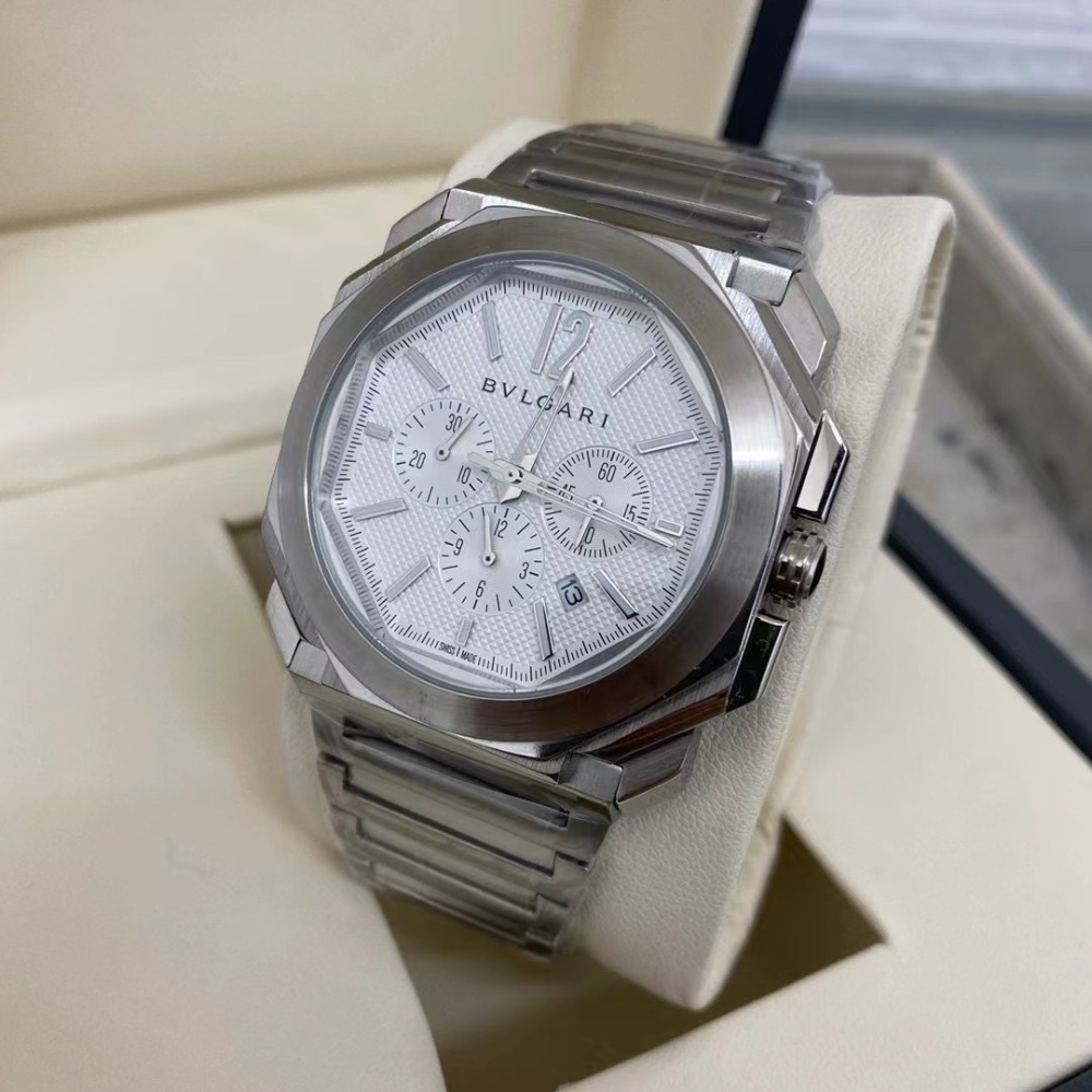 Men's Quartz Watch Chronograph 904L Stainless Steel 44 mm- BV 57