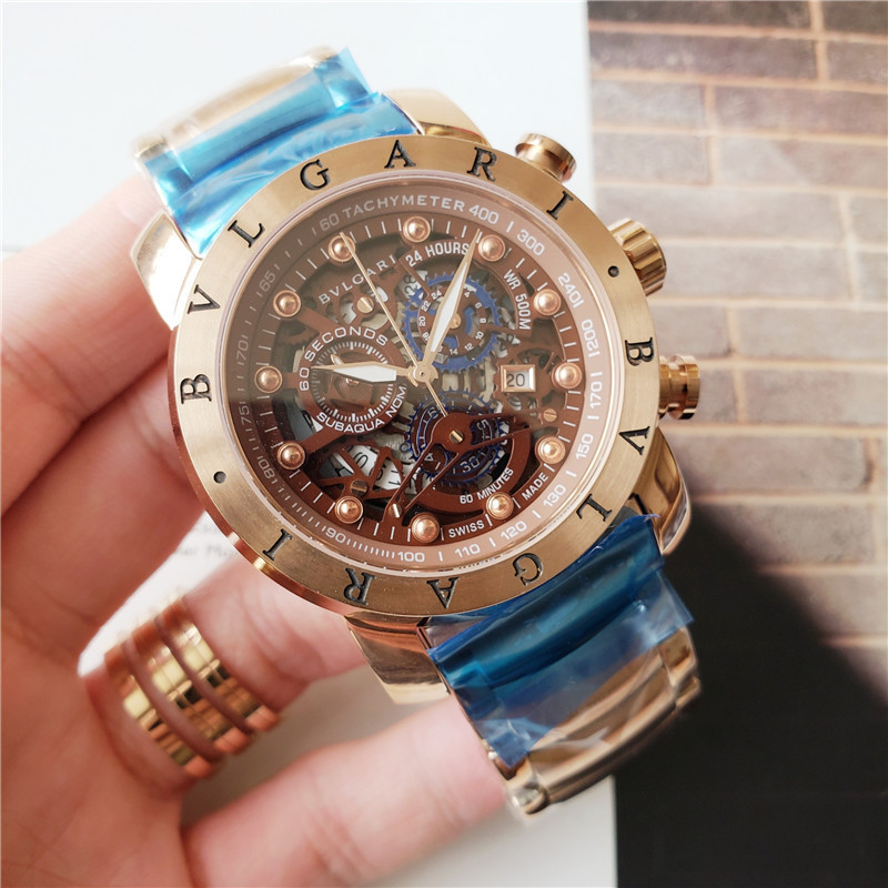 Men's Quartz Watch Chronograph 904L Stainless Steel 45 mm- BV 6