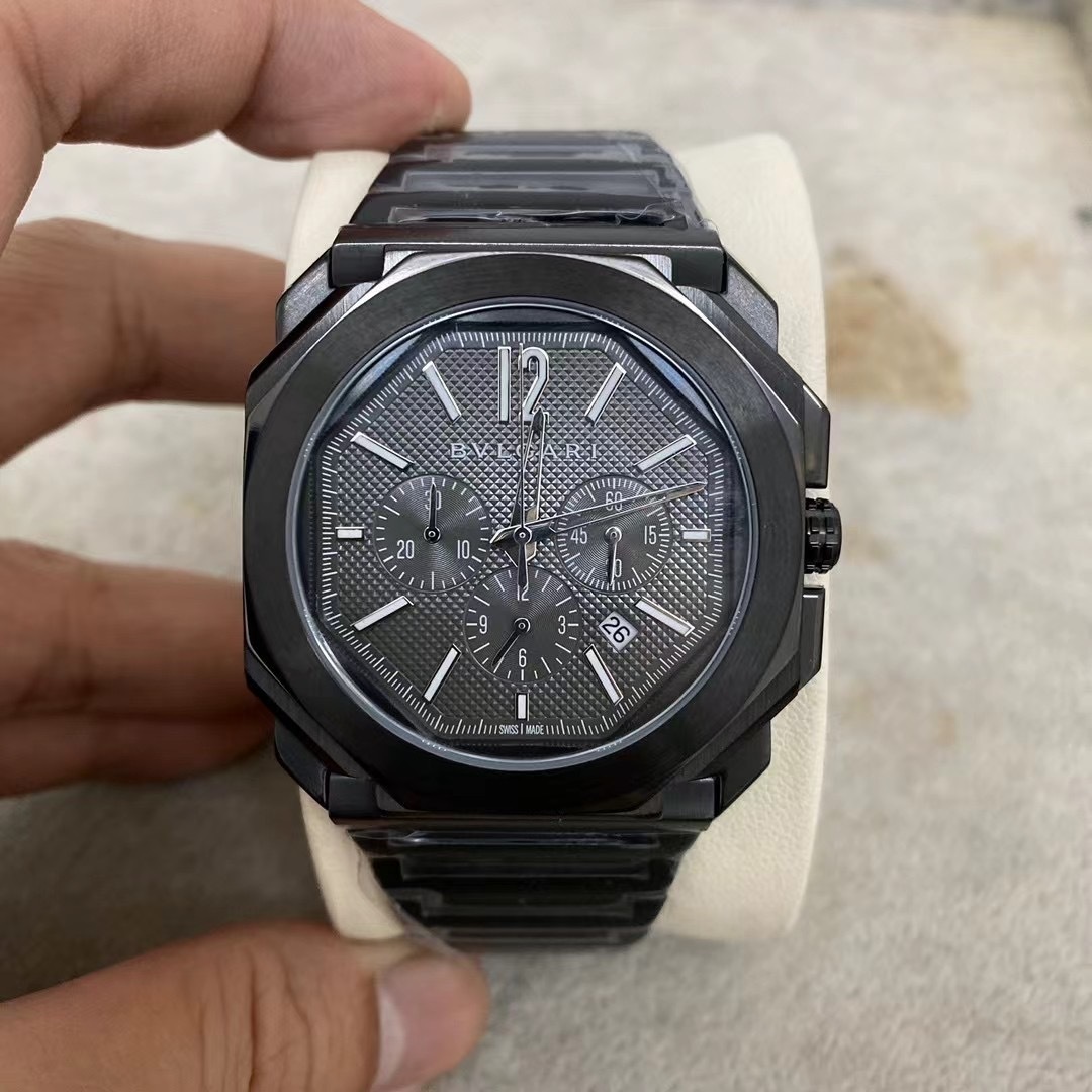 Men's Quartz Watch Chronograph 904L Stainless Steel 44 mm- BV 57