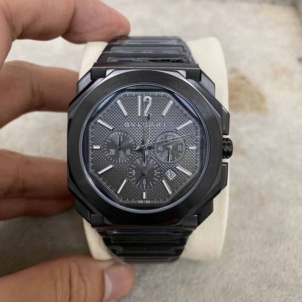 Men's Quartz Watch Chronograph 904L Stainless Steel 44 mm- BV 57