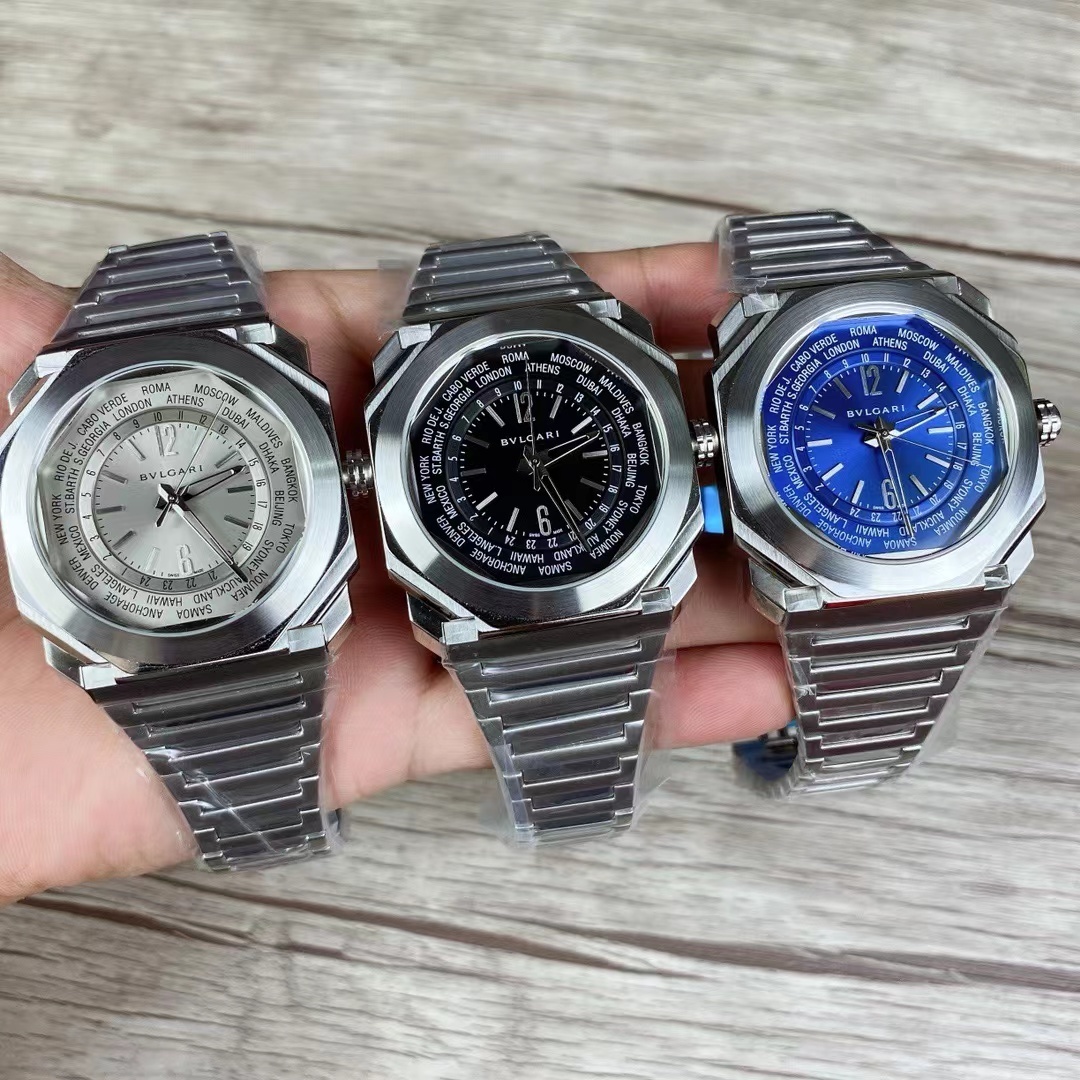 Men's Quartz Watch Chronograph 904L Stainless Steel 44 mm- BV 45
