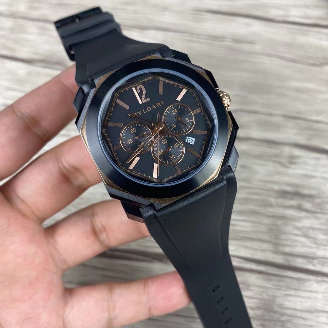 Men's Quartz Watch Chronograph 904L Stainless Steel 44 mm- BV 40
