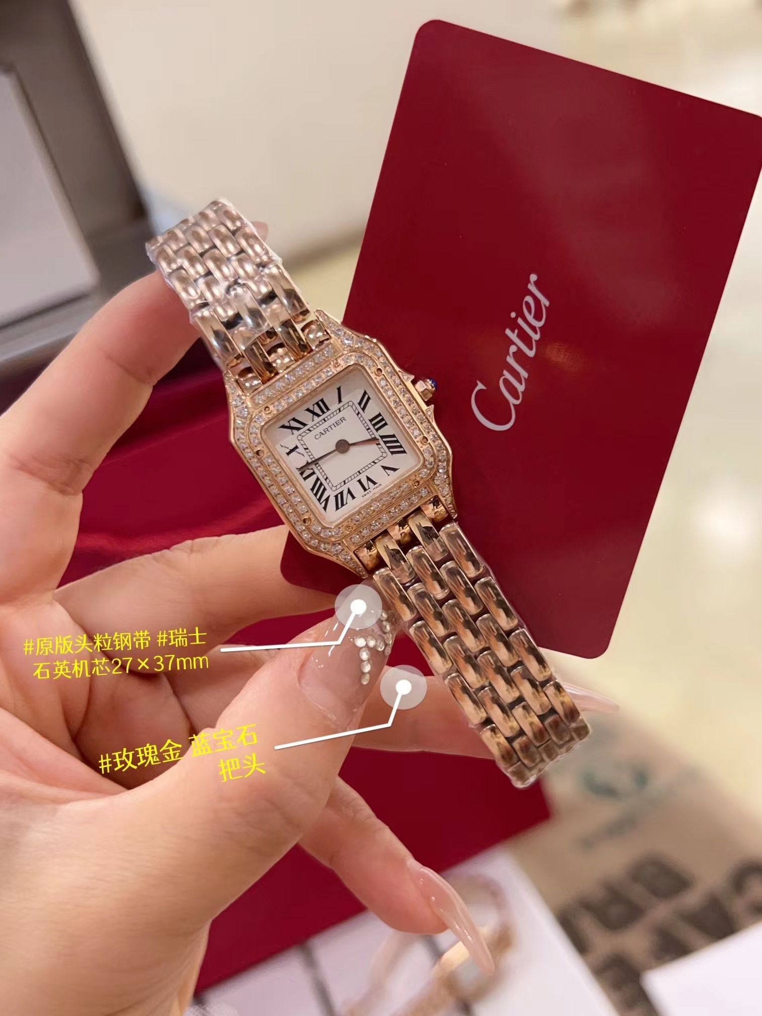 Women's  Quartz Watch Chronograph 904L Stainless Steel 27mm- CT 62
