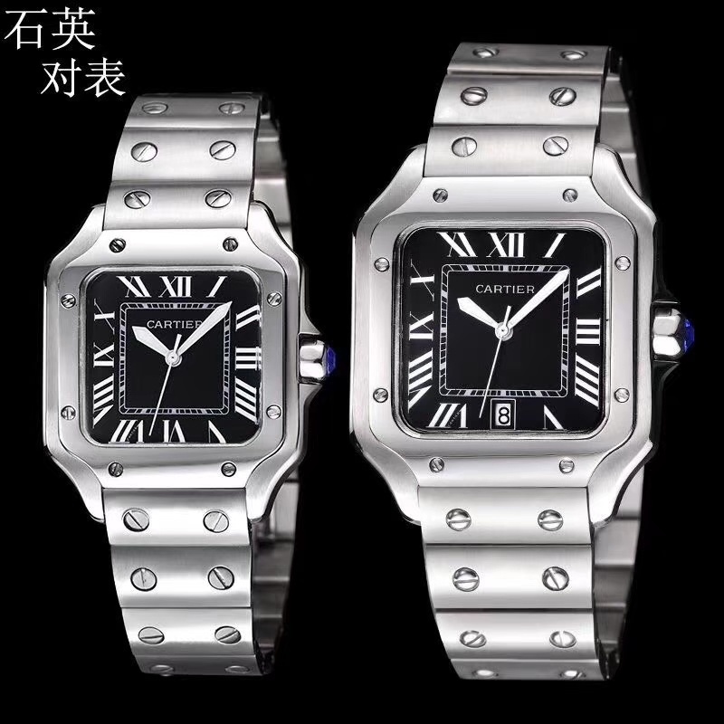 Couple Quartz Chronograph Watch 904L Stainless Steel 39mm    34mm - CT21