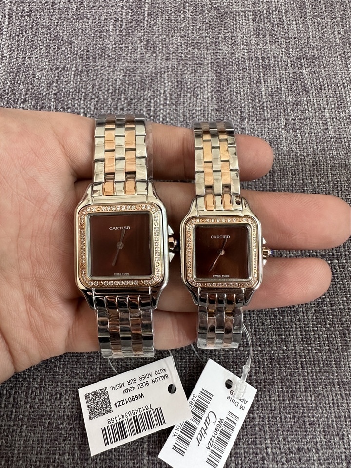 Couple Quartz Chronograph Watch 904L Stainless Steel 22mm    27mm - CT45