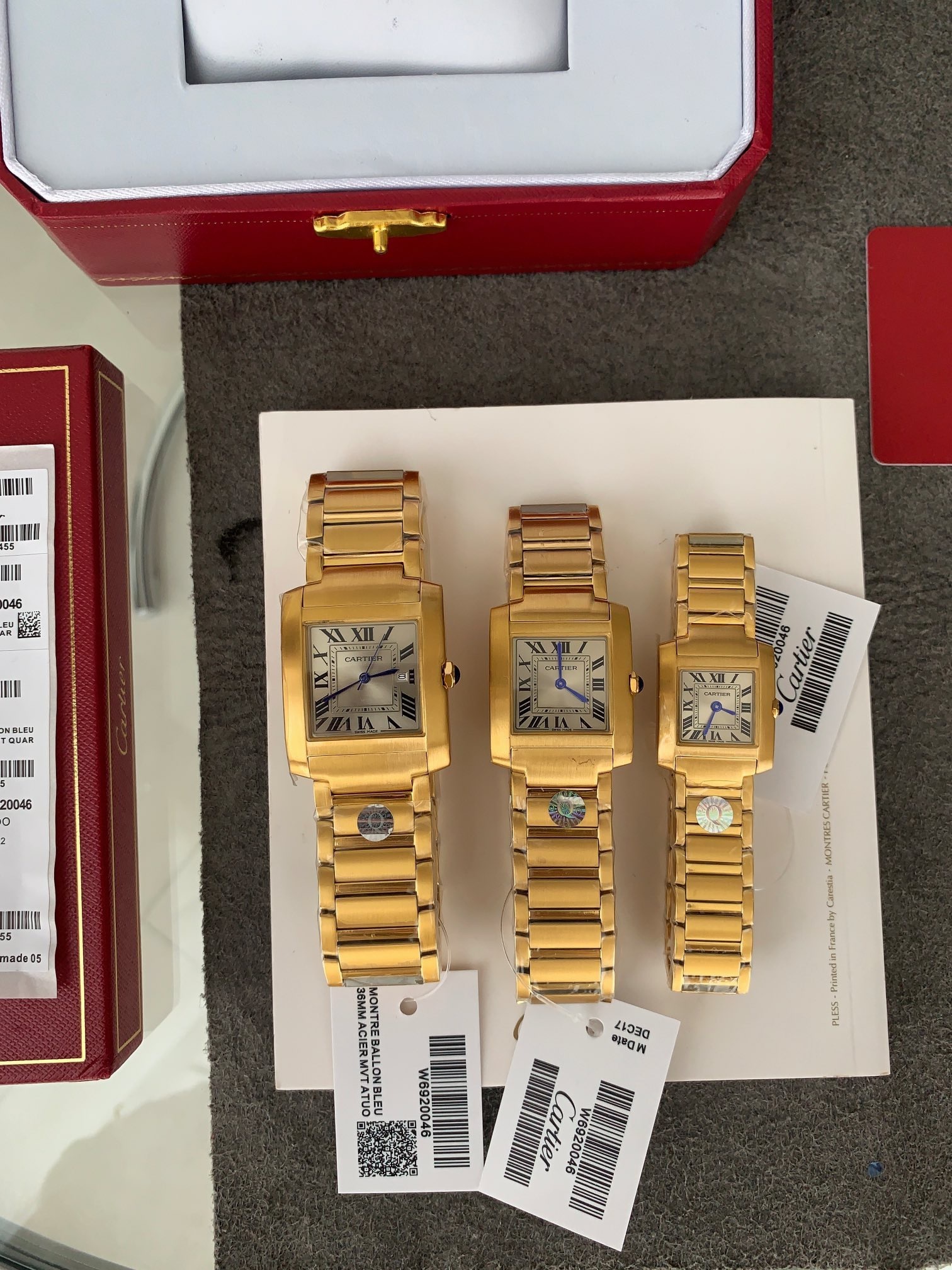 Women's  Quartz Watch Chronograph 904L Stainless Steel 30.5x36.7mm,27x32,mm21.2x25.7mm- CT 60