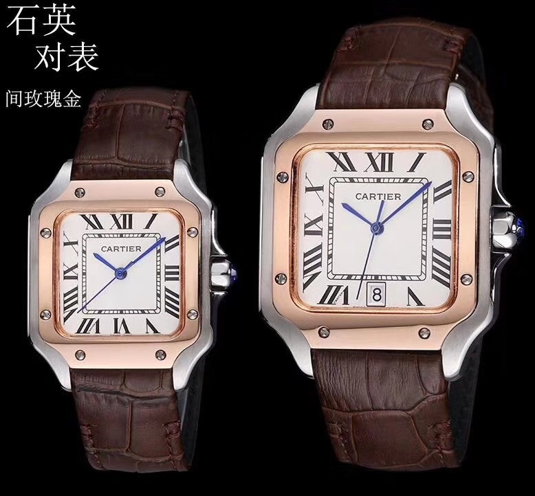 Couple Quartz Chronograph Watch 904L Stainless Steel 39mm    34mm - CT20