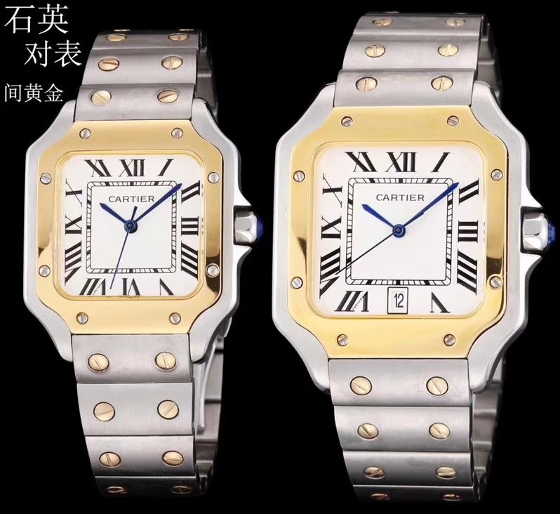 Couple Quartz Chronograph Watch 904L Stainless Steel 39mm    34mm - CT21