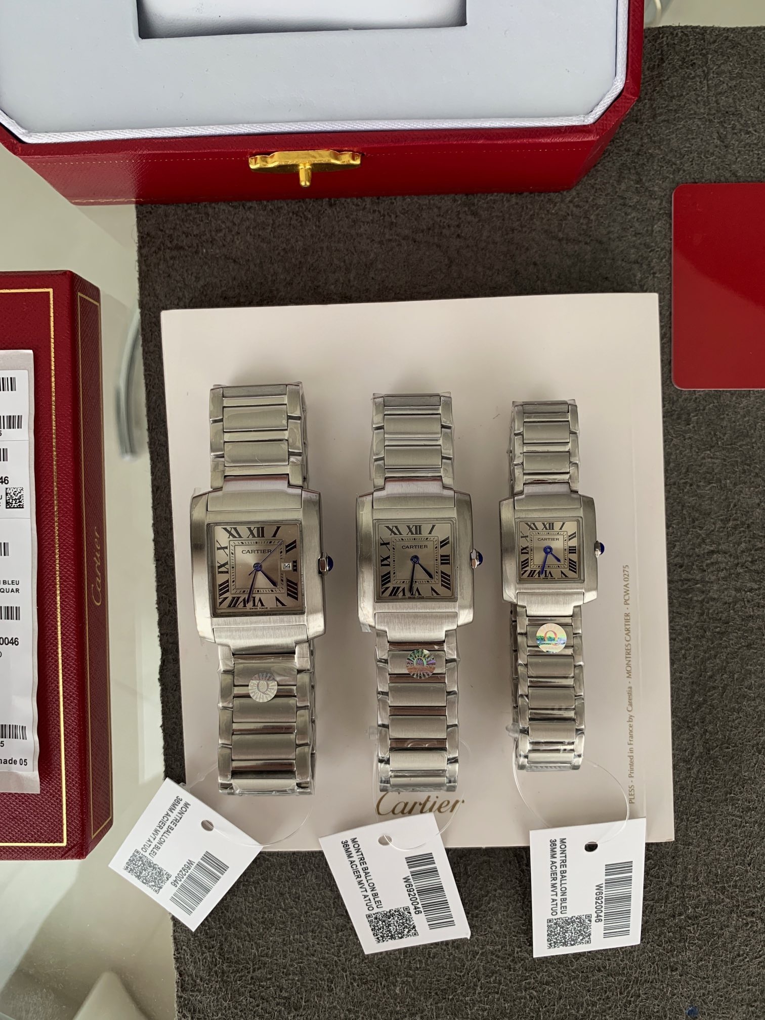 Women's  Quartz Watch Chronograph 904L Stainless Steel 30.5x36.7mm,27x32,mm21.2x25.7mm- CT 60