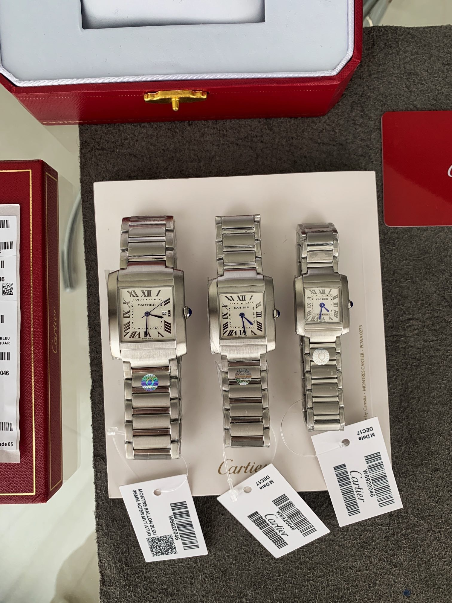 Women's  Quartz Watch Chronograph 904L Stainless Steel 30.5x36.7mm,27x32,mm21.2x25.7mm- CT 60