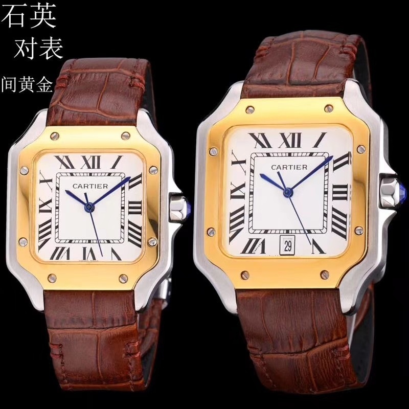 Couple Quartz Chronograph Watch 904L Stainless Steel 39mm    34mm - CT20