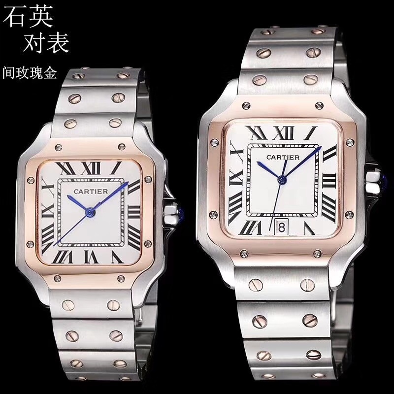 Couple Quartz Chronograph Watch 904L Stainless Steel 39mm    34mm - CT21