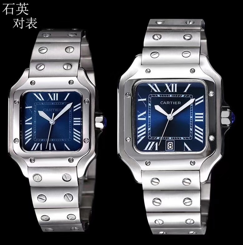 Couple Quartz Chronograph Watch 904L Stainless Steel 39mm    34mm - CT21