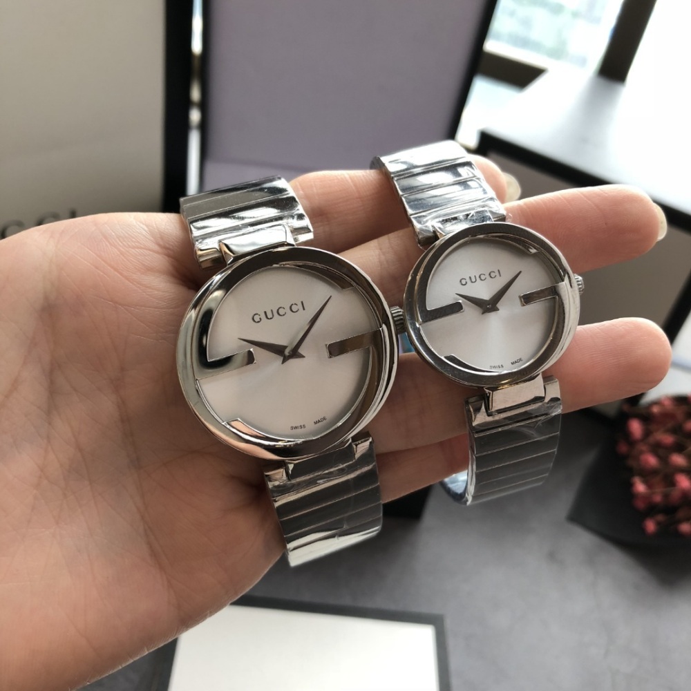 Couple-style Quartz Watch Chronograph 904L Stainless Steel 37mm    27mm -GC 6