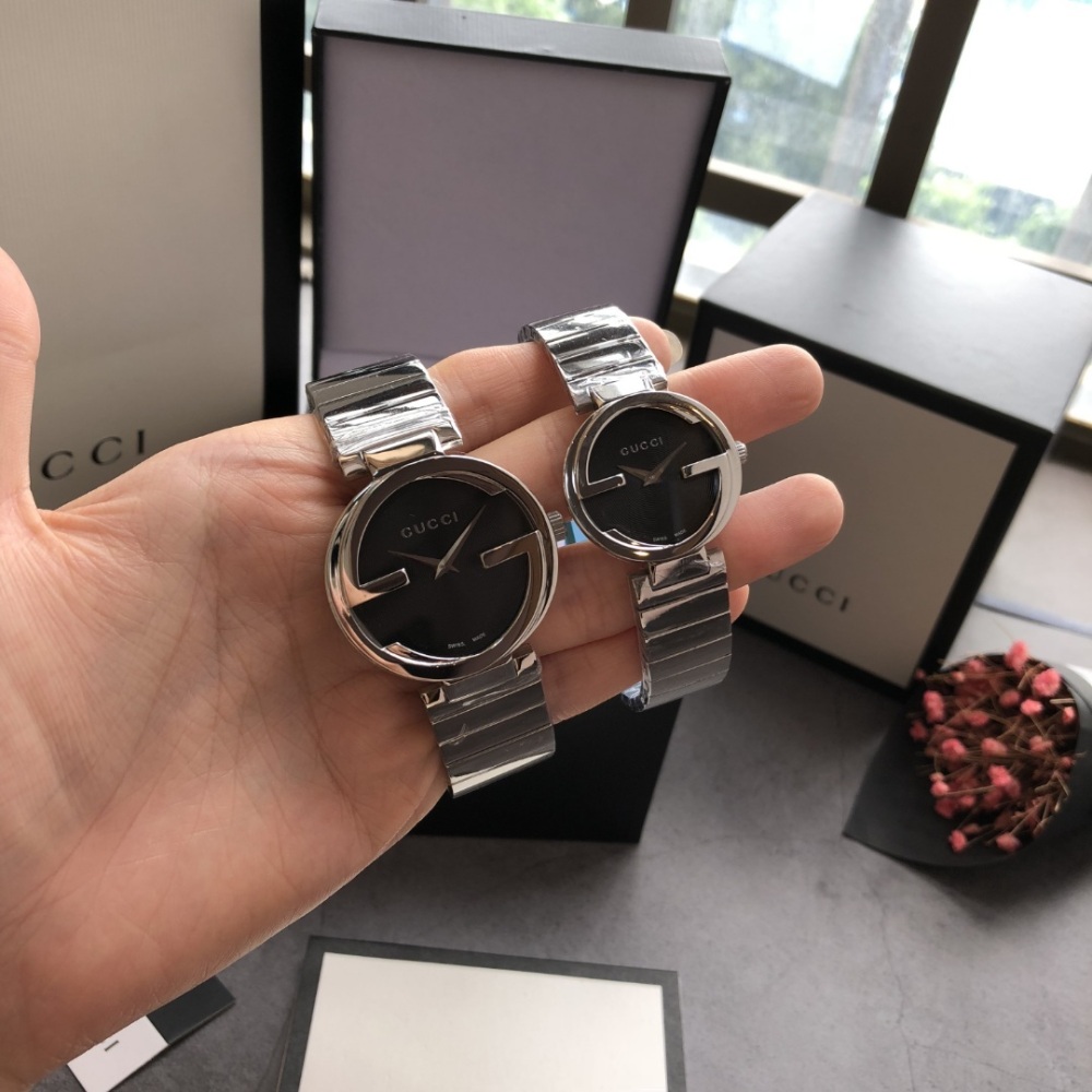 Couple-style Quartz Watch Chronograph 904L Stainless Steel 37mm    27mm -GC 6