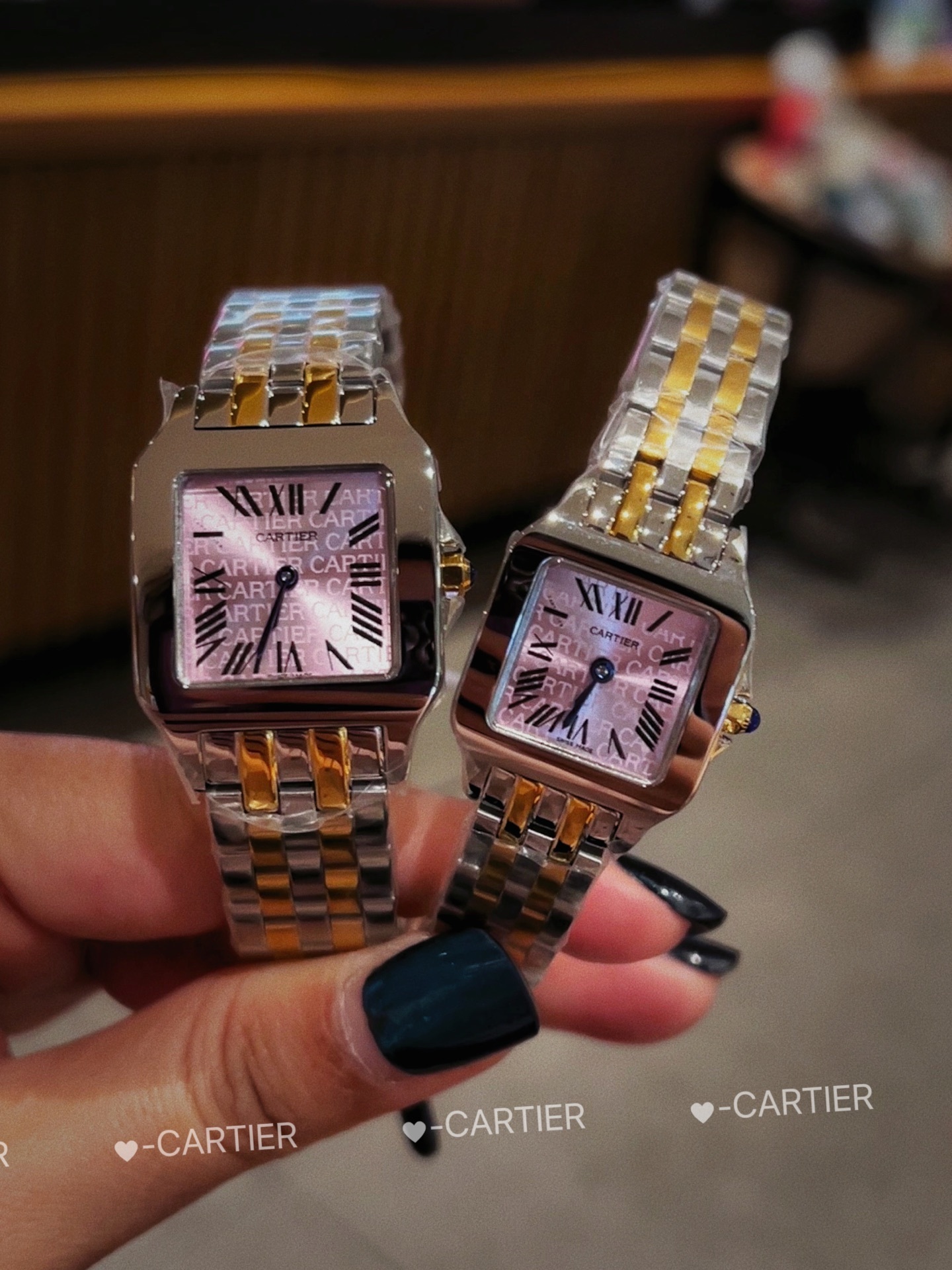 Couple-style Quartz Watch Chronograph 904L Stainless Steel 28x21mm  ,36x26mm-CT 145