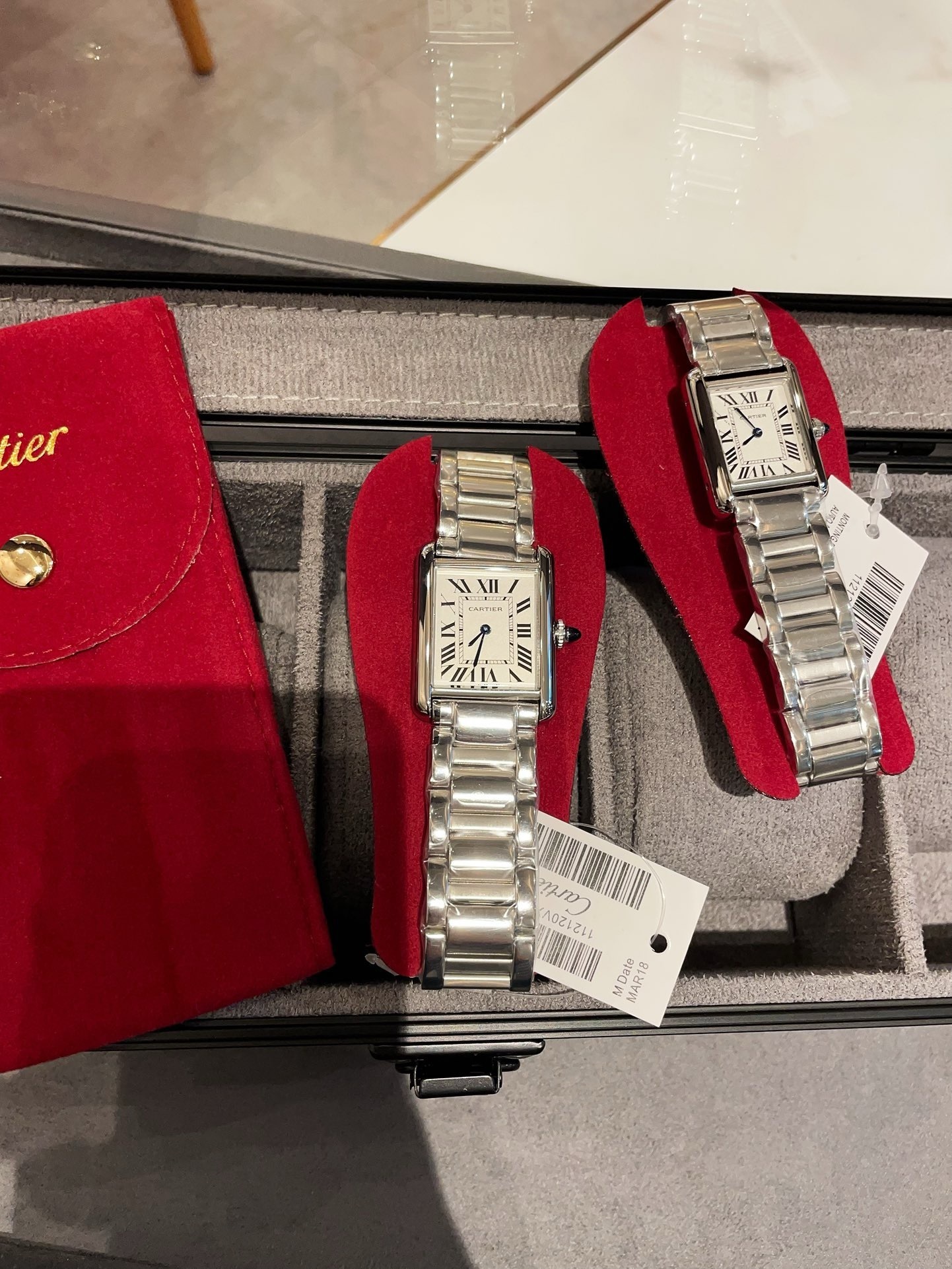 Couple-style Quartz Watch Chronograph 904L Stainless Steel 27mm  ,24mm-CT 136