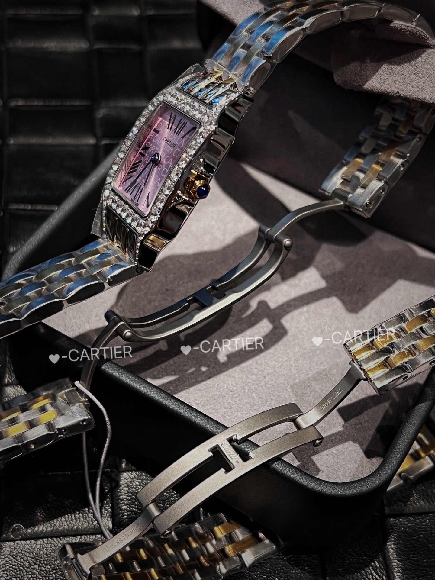 Couple-style Quartz Watch Chronograph 904L Stainless Steel 28x21mm  ,36x26mm-CT 145