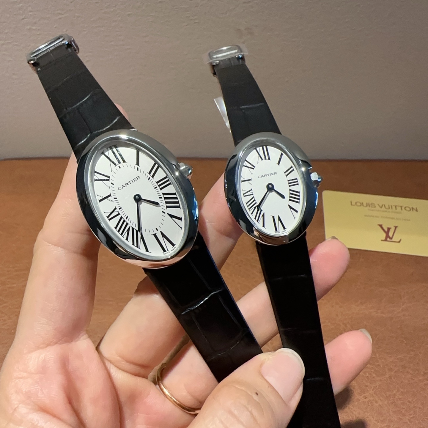 Couple-style Quartz Watch Chronograph 904L Stainless Steel 40x29mm     31x24mm -CT 124