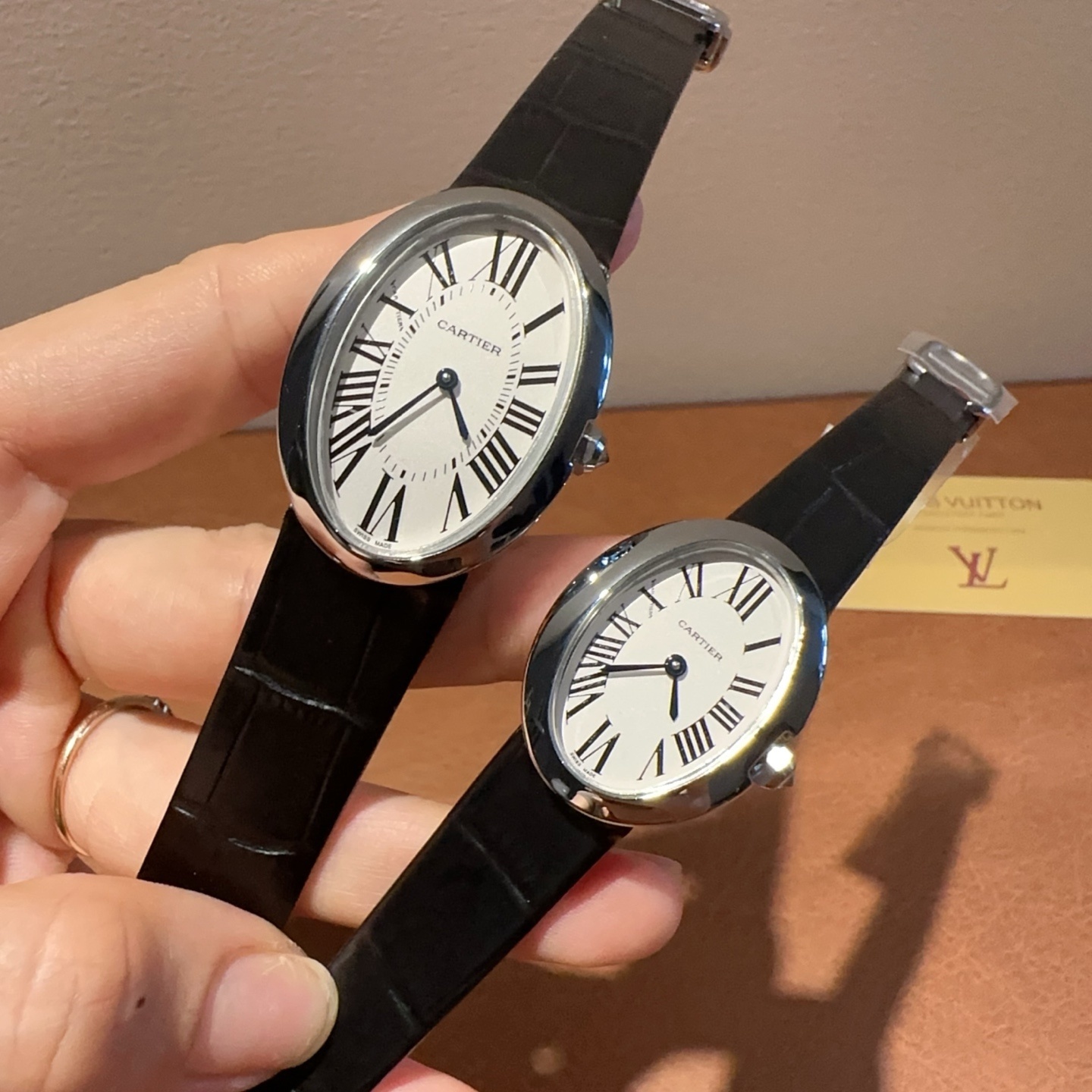 Couple-style Quartz Watch Chronograph 904L Stainless Steel 40x29mm     31x24mm -CT 124