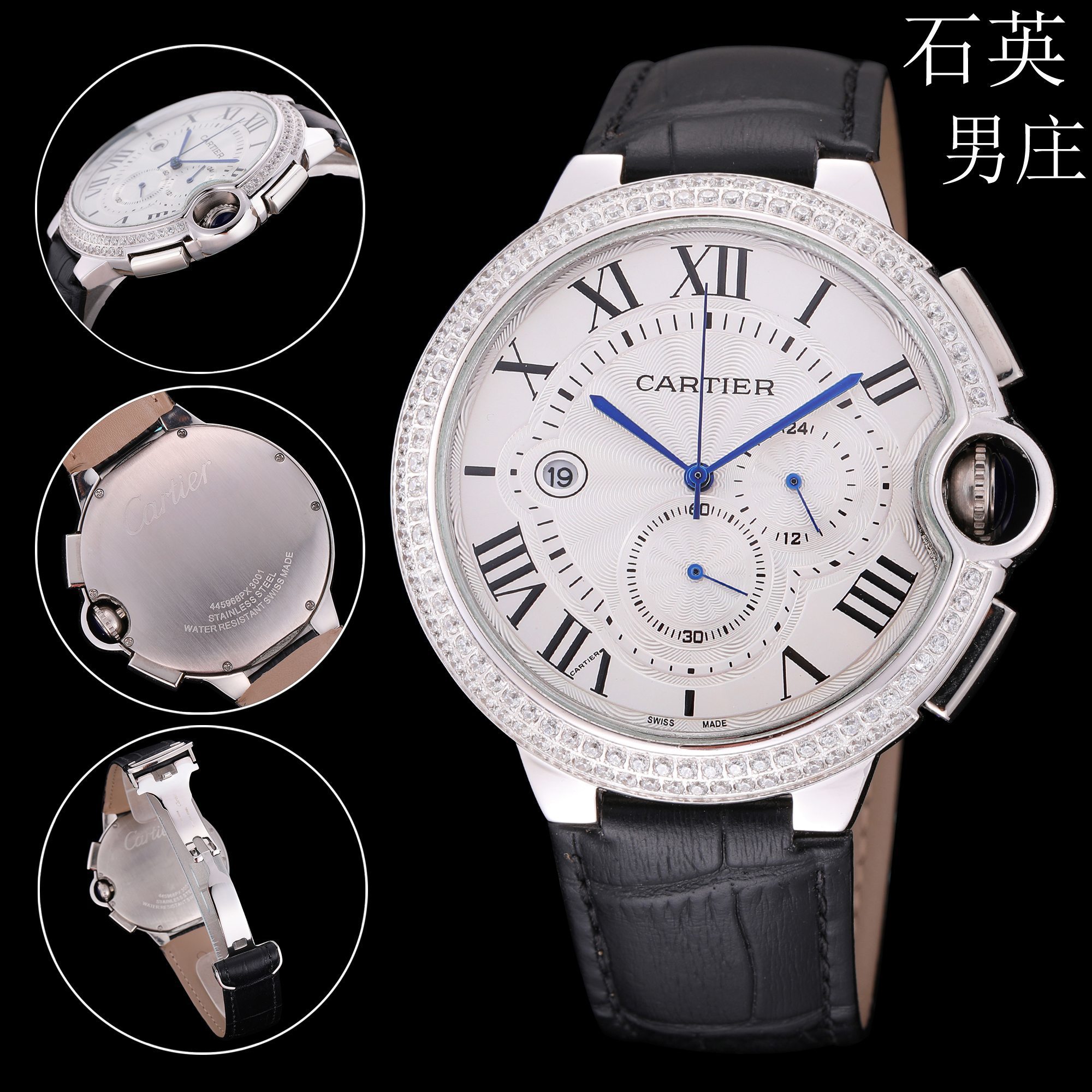 Men's Quartz Watch Chronograph 904L Stainless Steel 46 mm- CT106
