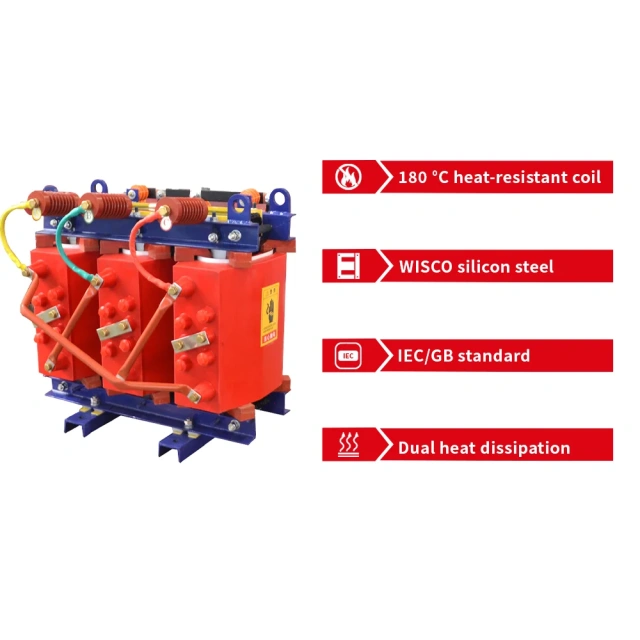 Professional 200 KVA Dry Type Isolation Transformer Customized Copper Aluminum 400V/11KV Output Voltage Three Phase Coil Power
