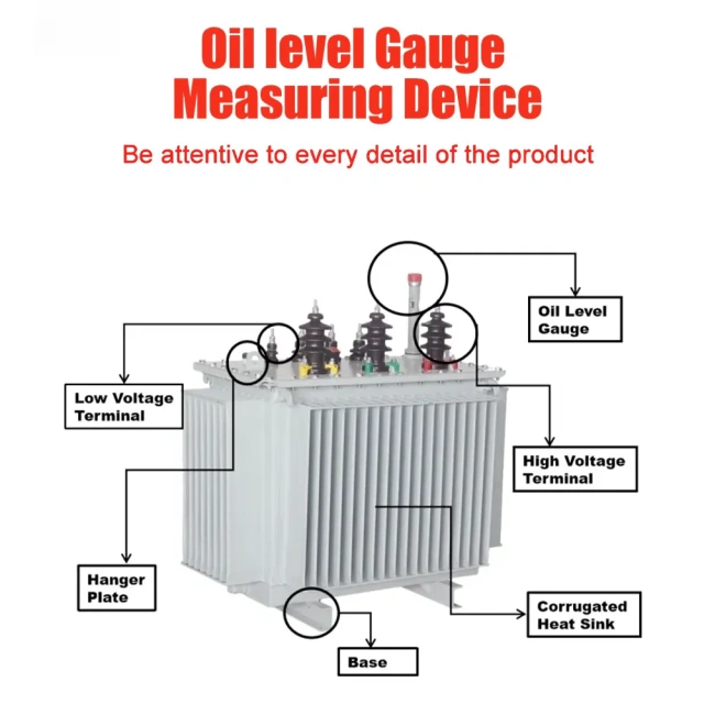 Transformador eléctrico trifásico personalizado de 11 kV, 22 kV, 30 kV y 33 kV, 1000 kVA y 1000 kW, distribución de media y alta tensión, sumergido en aceite.