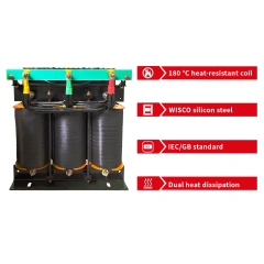 H绝缘布220v转380v 440v 415v升压三相变压器50 75 100 kva汽车50kva变压器价格