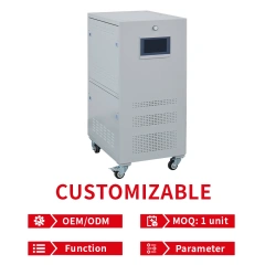 Estabilizador de potência trifásico SCR de 30 kVA, 50 kVA, 60 kVA e 100 kVA com regulador de tiristor.