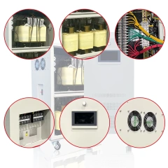 Estabilizador de potência trifásico SCR de 30 kVA, 50 kVA, 60 kVA e 100 kVA com regulador de tiristor.