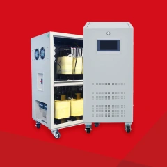 Estabilizador de potência trifásico SCR de 30 kVA, 50 kVA, 60 kVA e 100 kVA com regulador de tiristor.