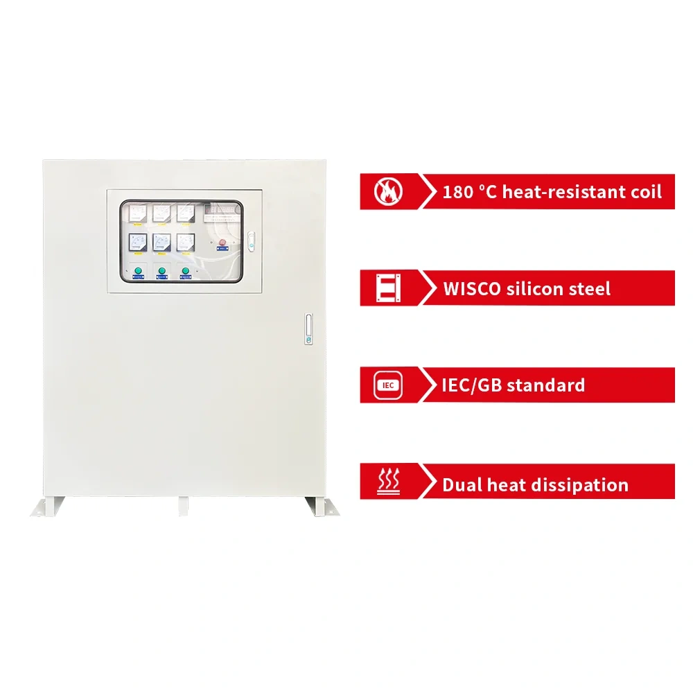 Transformador de energia trifásico de 400 kVA e 500 kVA com eficiência de 98%, para ambientes externos e internos, personalizável
