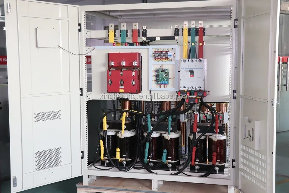 Estabilizador de tensão SBW de 100 kVA a 600 kVA, estabilizador de tensão de 80 kVA, 150 kVA, 200 kVA, 300 kVA, 400 kVA e 500 kVA, regulador de tensão trifásico.