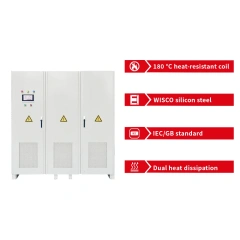 Estabilizador de tensão trifásico ASN - 1000 kVA 220 V/380 V; Regulador de tensão trifásico SCR eletrônico de 2000 kVA