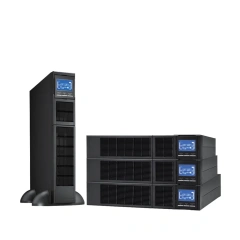 UPS online para montagem em rack, 1 kVA, 3 kVA, 6 kVA e 10 kVA.
