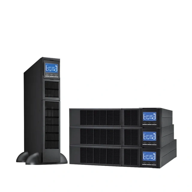 UPS online para montagem em rack, 1 kVA, 3 kVA, 6 kVA e 10 kVA.