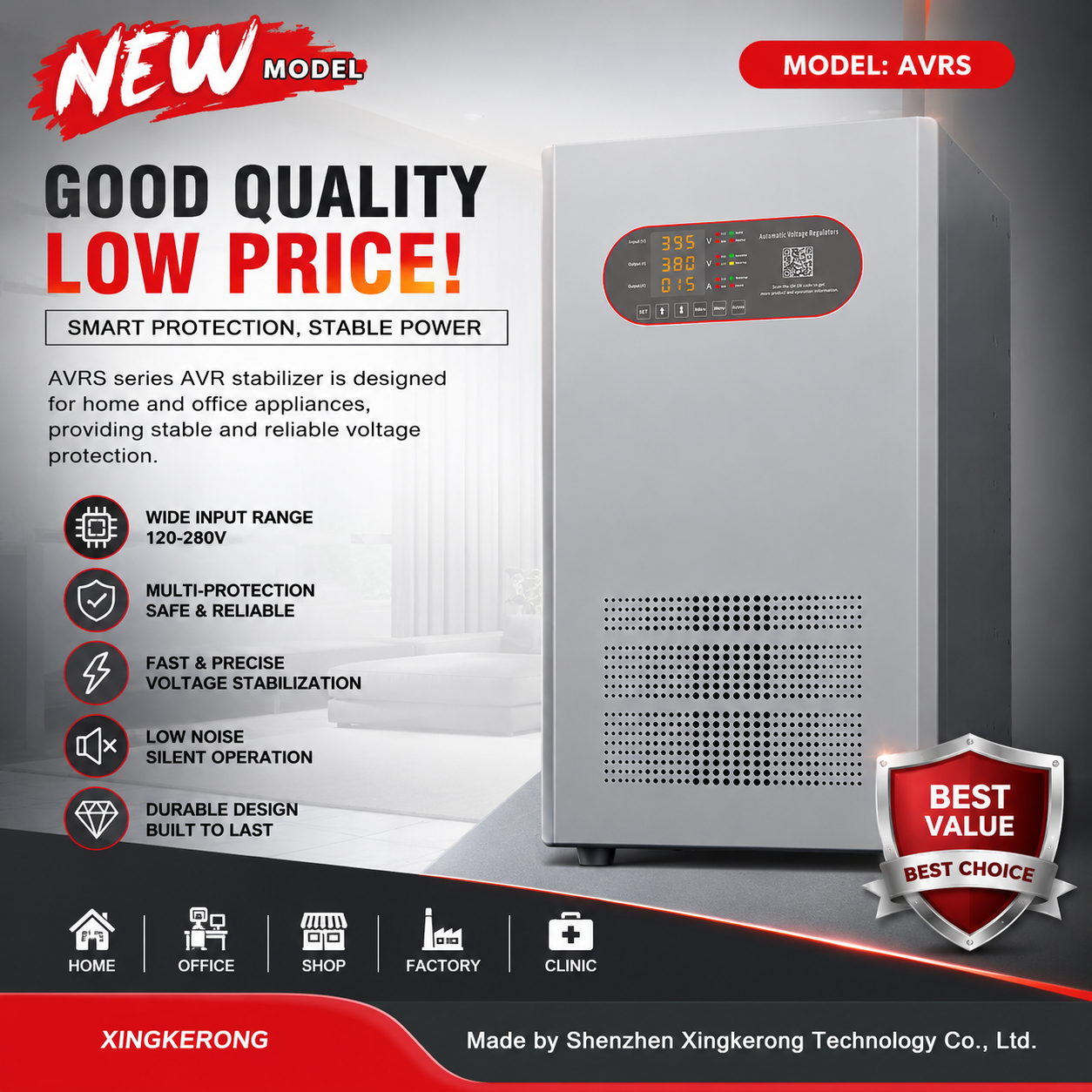 AVR Quality Lower Cost Servo 3 Phase Voltage Stabilizer AC Regulator 10kva 15kva 30kva for 220V 230V 380V 480V