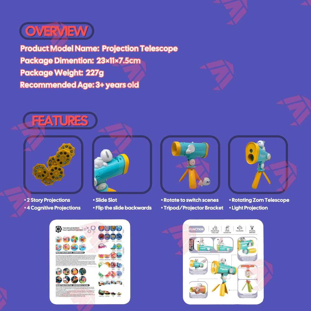 Luna Hobby Studio | Story Cognition Projection Toy Telescope (3+age)