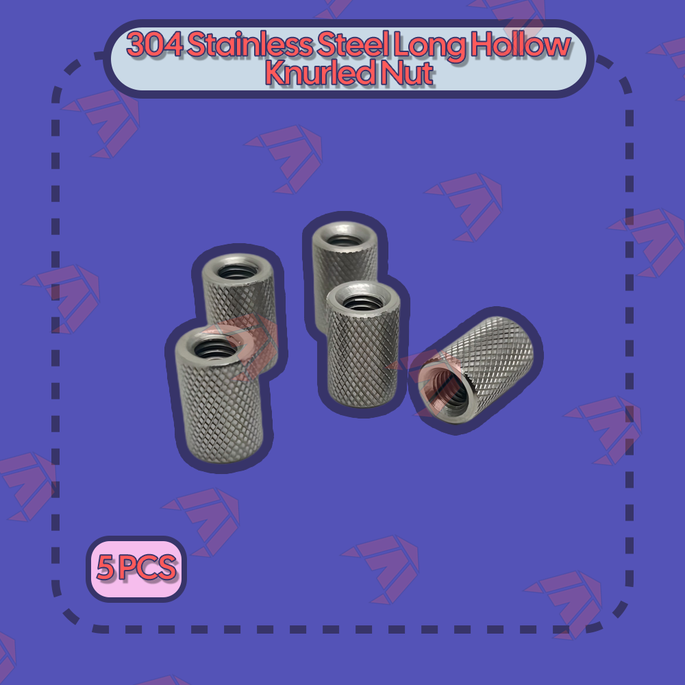 304 Stainless Steel Long Hollow Knurled Nut |【LHS】LUNA HOBBY STUDIO