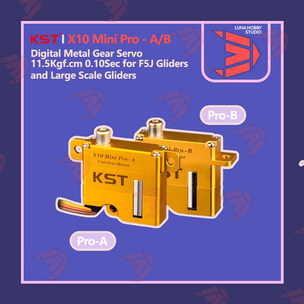 KST X10 Mini Pro Digital Metal Gear Coreless Servo 8.0Kgf.cm 0.08sec for Competition Gliders and Large Scale Gliders  |  @LUNA HOBBY STUDIO【LHS】