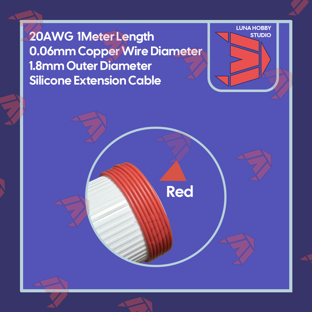20AWG 0.06mm per Strand High-Temperature Resistant Ultra-Soft Silicone Cable 1Meter Length | @LUNA HOBBY STUDIO「LHS」