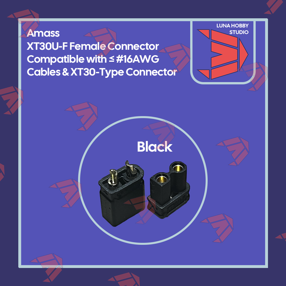 Amass Black XT30U-M Male Battery-End Connector XT30U-F Female Device-End Connector | @LUNA HOBBY STUDIO「LHS」