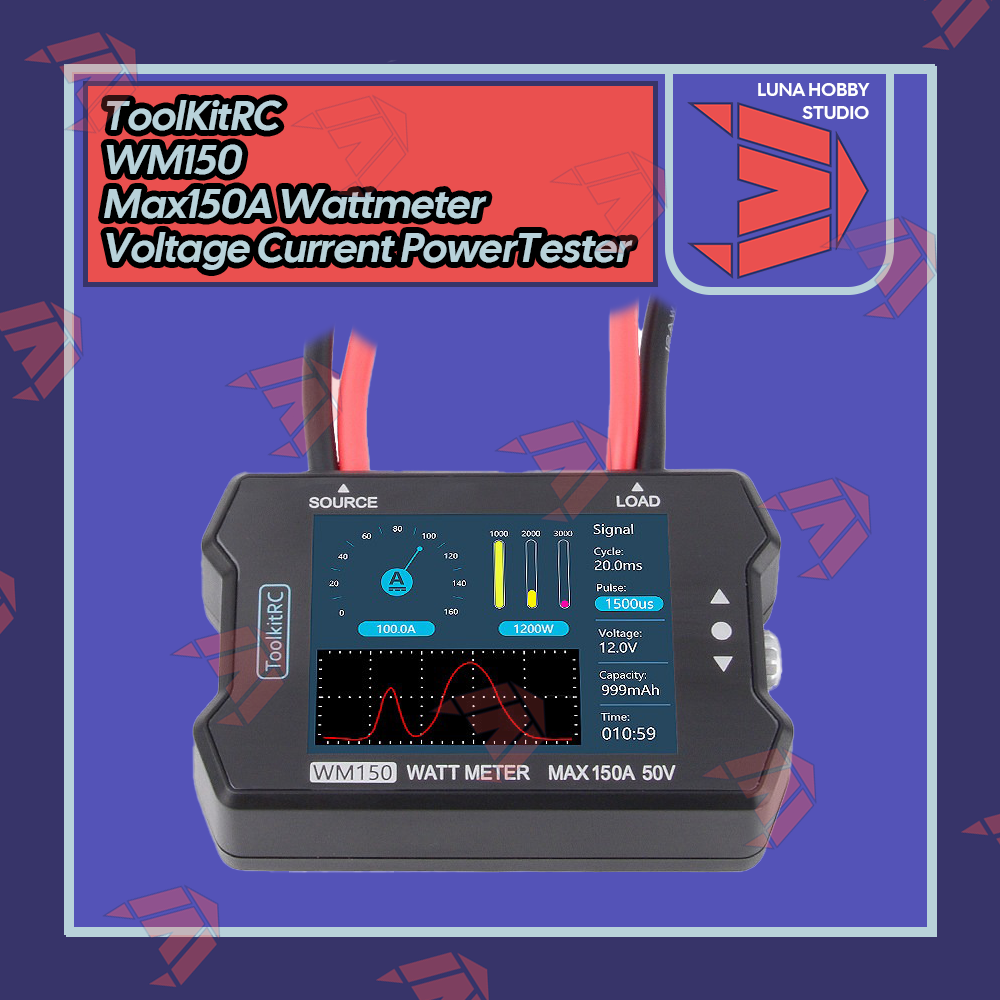 ToolKitRC WM150 Max 150A Wattmeter Current Voltage Power Tester | Luna Hobby Studio (LHS)