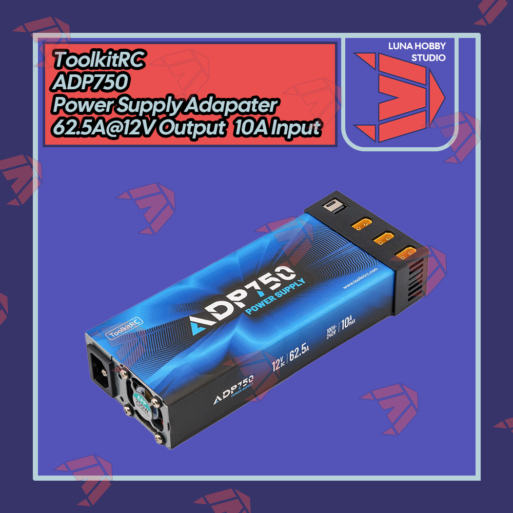 ToolKitRC ADP750 Power Supply Adapter with 12V 62A capable up to 750W Output Power | Luna Hobby Studio (LHS)