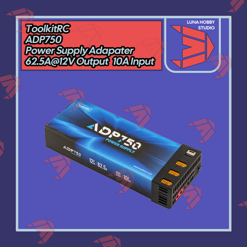 ToolKitRC ADP750 Power Supply Adapter with 12V 62A capable up to 750W Output Power | Luna Hobby Studio (LHS)