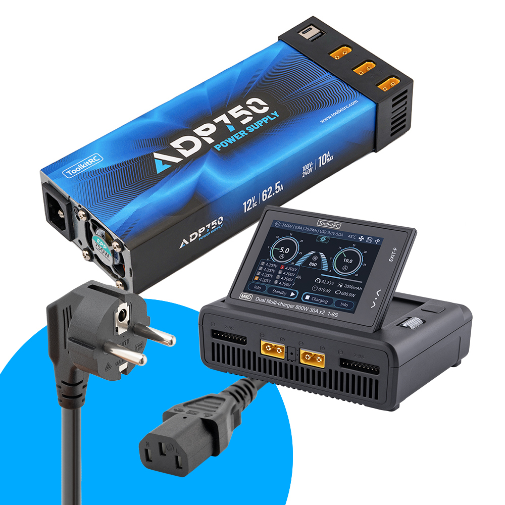 ToolKitRC ADP750 Power Supply Adapter with 12V 62A capable up to 750W Output Power Battery Charger Adapter | Luna Hobby Studio (LHS)