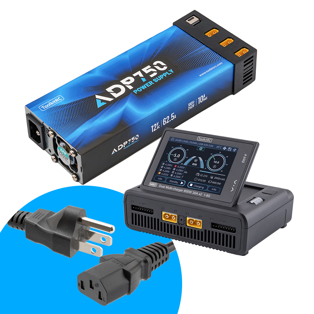 ToolKitRC ADP750 Power Supply Adapter with 12V 62A capable up to 750W Output Power Battery Charger Adapter | Luna Hobby Studio (LHS)