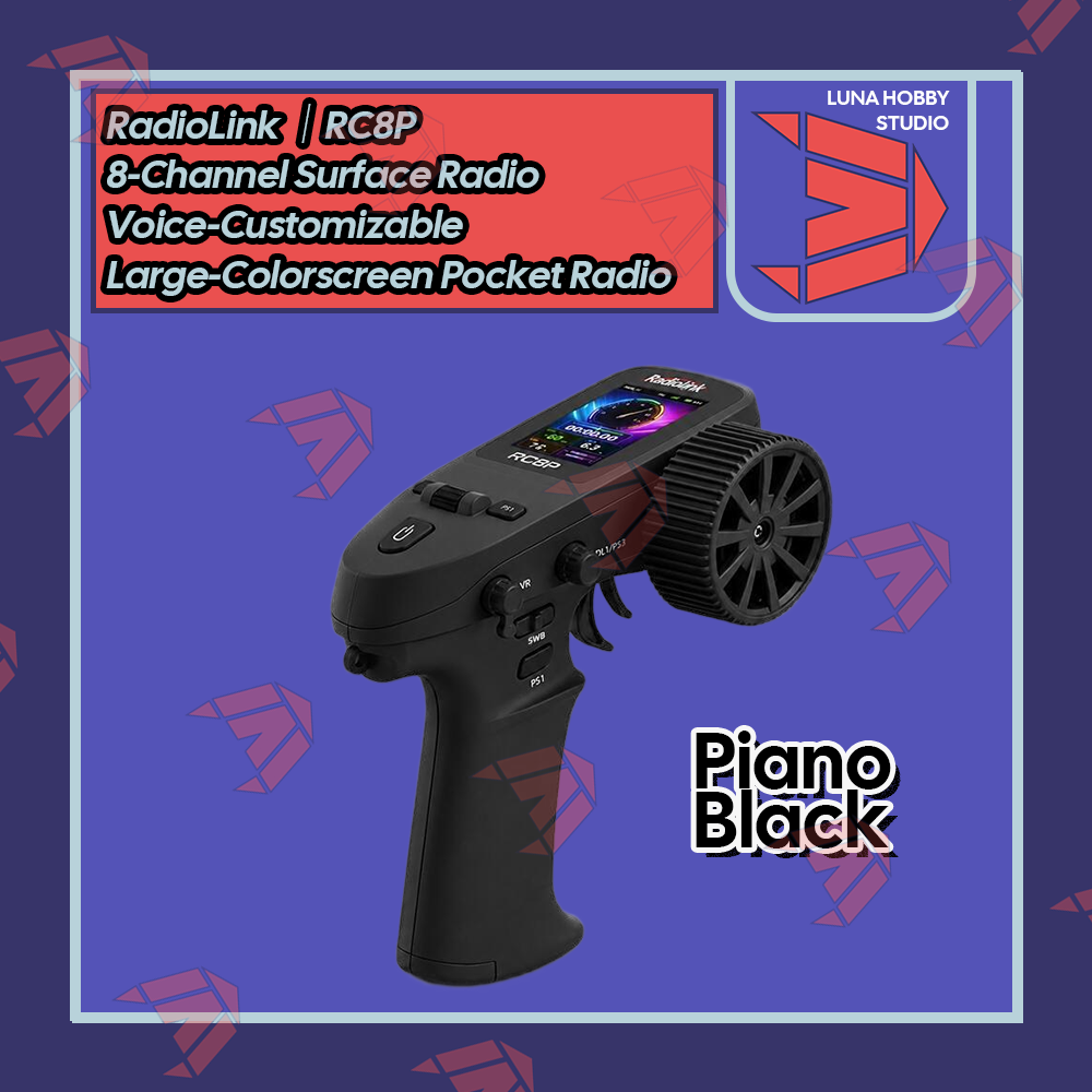 RadioLink RC8P Surface Pistol Radio Voice-Customizable Large-Screen 8-Channel Pocket Transmitter | LunaHobbyStudio「LHS」