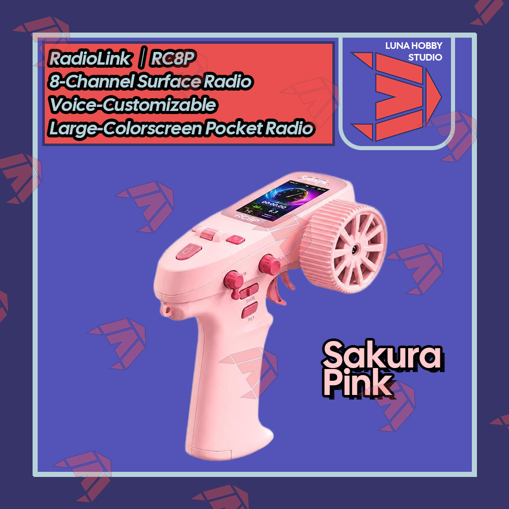 RadioLink RC8P Surface Pistol Radio Voice-Customizable Large-Screen 8-Channel Pocket Transmitter | LunaHobbyStudio「LHS」