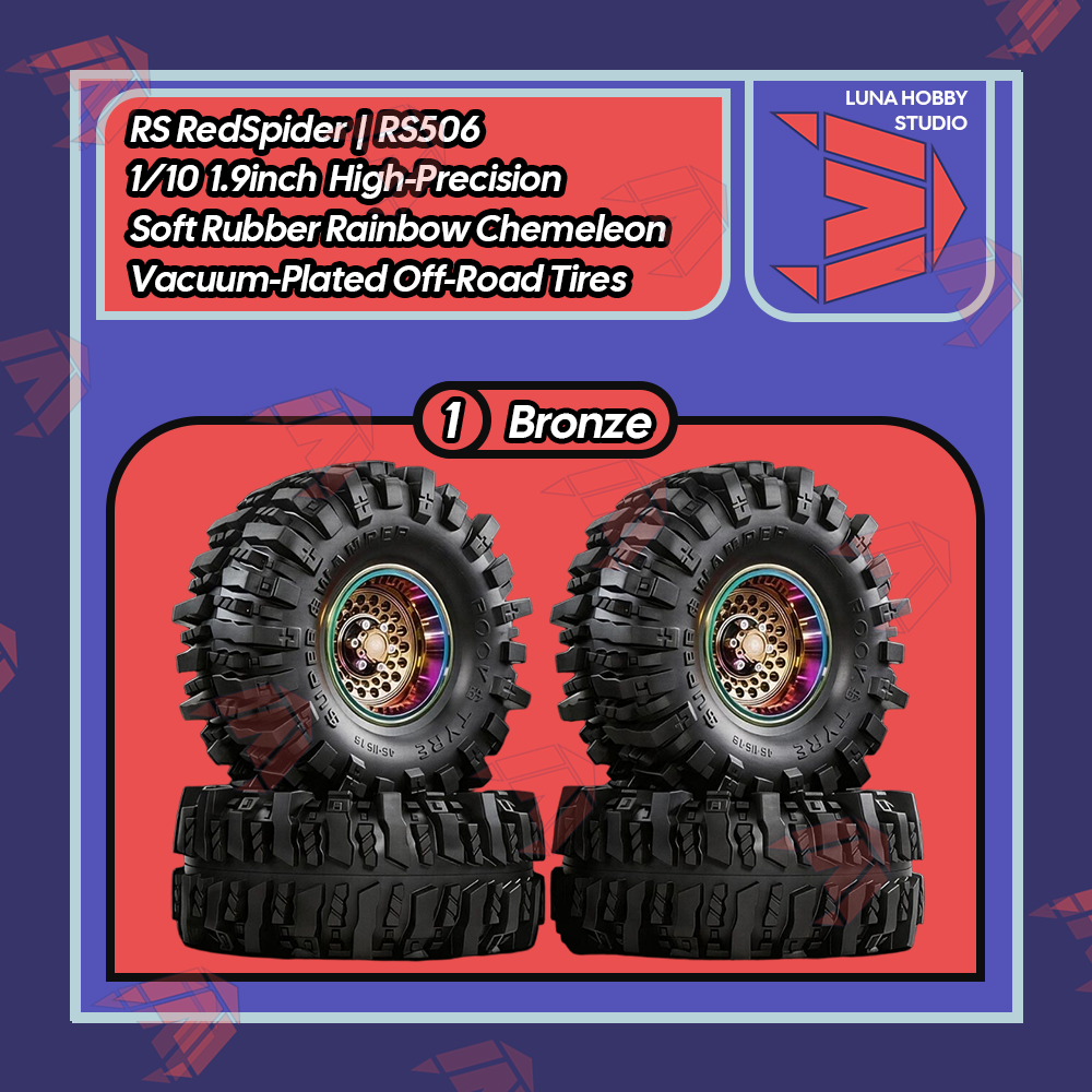 RS RedSpider 1/10 1.9inch High-Precision Soft Rubber Rainbow Chameleon Vacuum-Plated Off-Road Tires RS605｜LunaHobbyStudio LHS